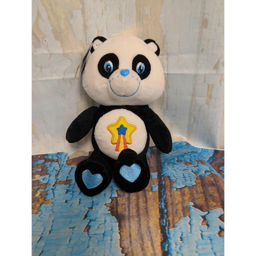 NWT VINTAGE RARE Care Bears Perfect Panda Plush Stuffed Animal Black/White/Blue